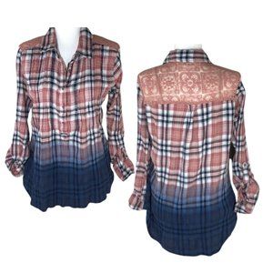 VINTAGE AMERICA BLUES Ombre Button Up